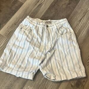 cactus jeans white blue striped high waisted shorts